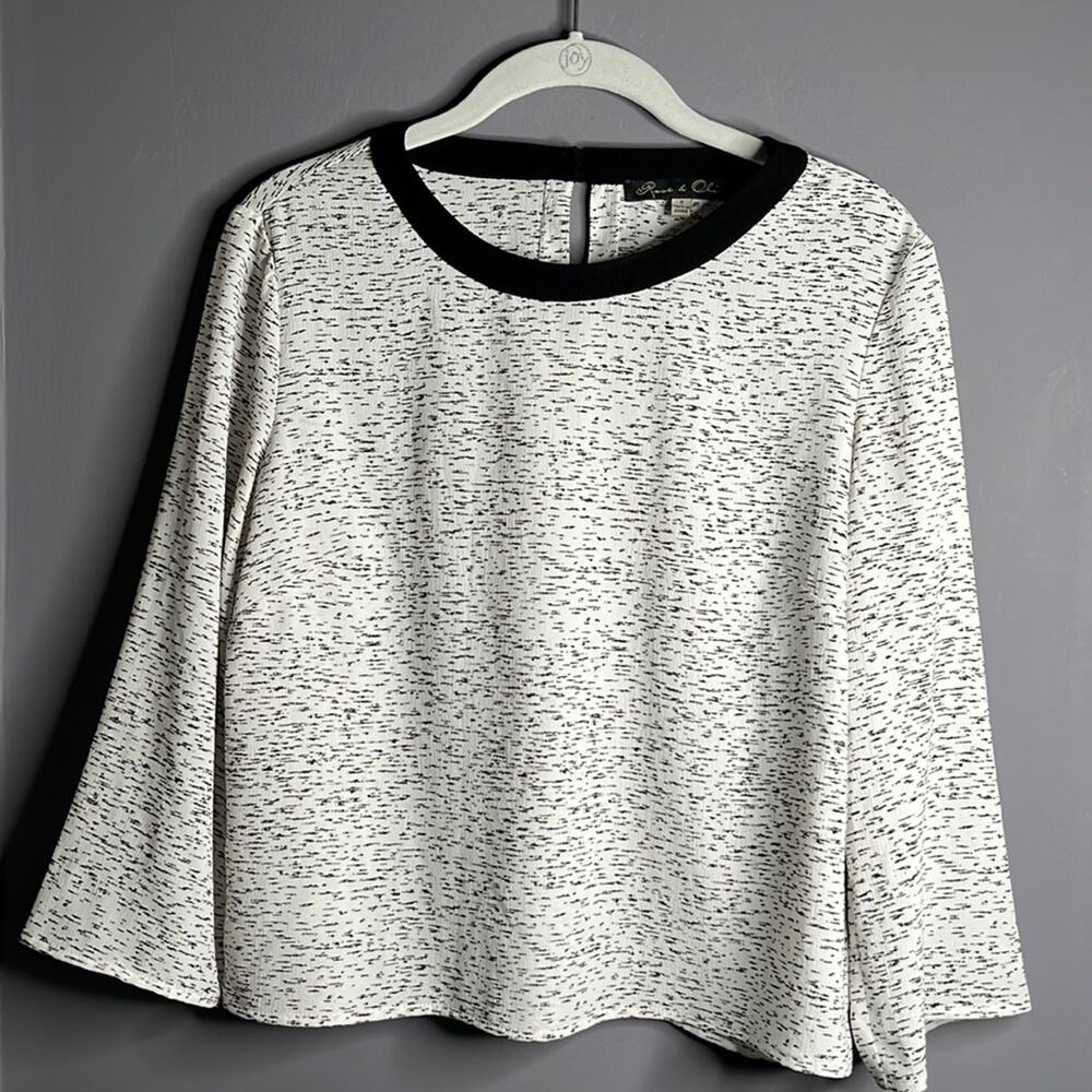Rose+Olive Black White Cropped Top Small